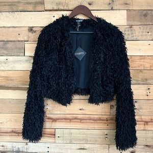 NWT Revamped shag cropped jacket | size M
